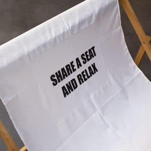 dubbele strandstoel met tekst